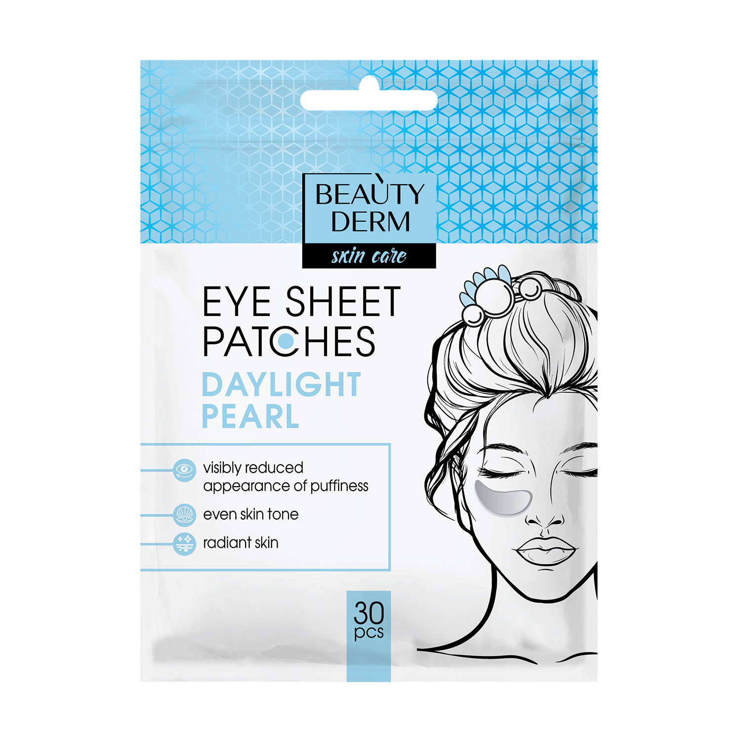 Тканинні патчі для шкіри навколо очей BEAUTYDERM Daylight Pearl, 30 шт
